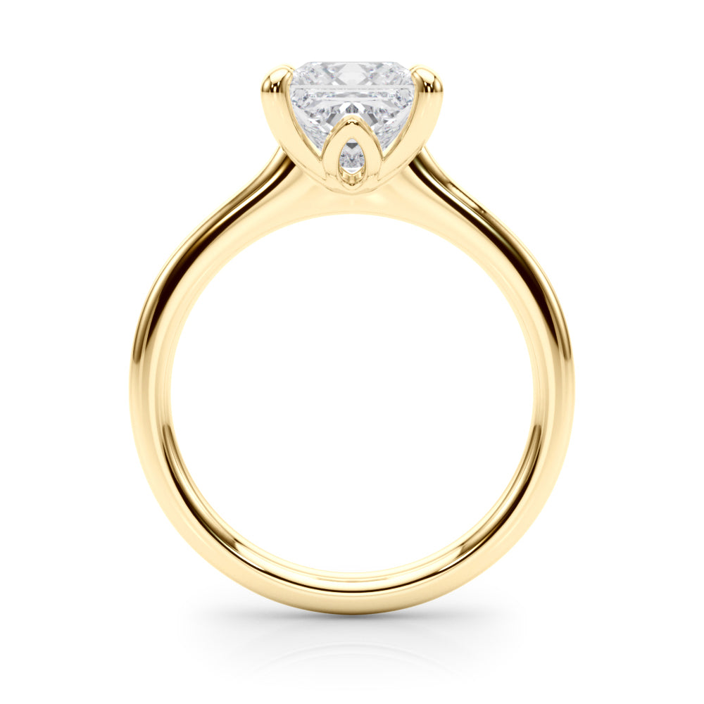 Refined Solitaire Cut Princess Diamond Engagement Ring in 10K/14K gold and platinum with certified lab-grown or natural diamonds
