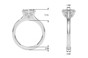Refined Solitaire Cut Princess Diamond Engagement Ring in 10K/14K gold and platinum with certified lab-grown or natural diamonds