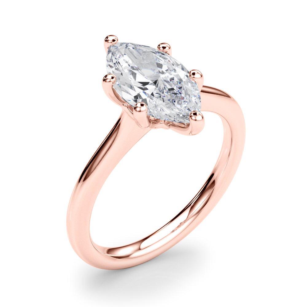 Iconic Solitaire Marquise Diamond Engagement Ring in 10K/14K gold and platinum with certified lab-grown or natural diamonds