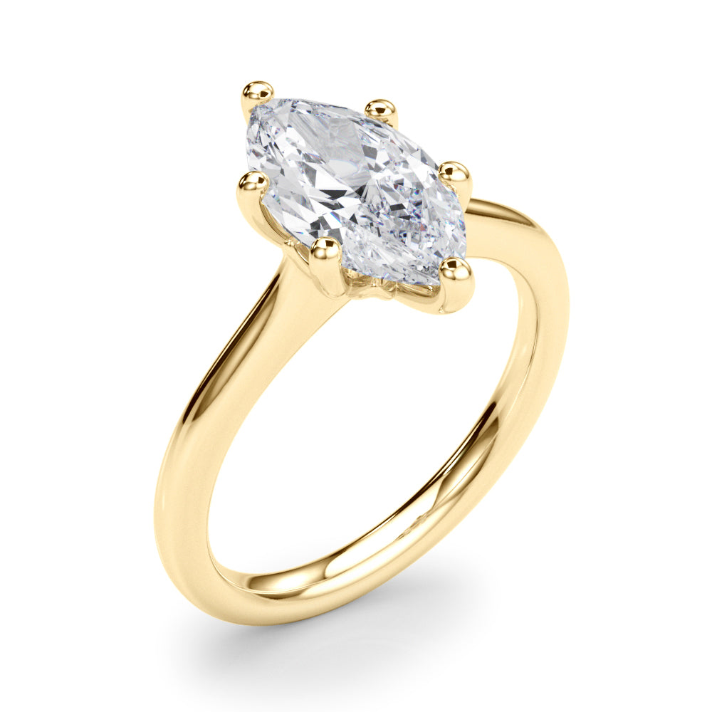 Iconic Solitaire Marquise Diamond Engagement Ring in 10K/14K gold and platinum with certified lab-grown or natural diamonds