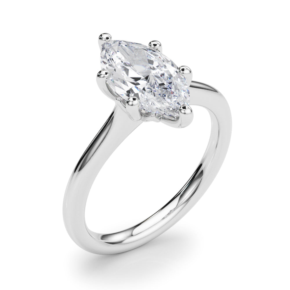 Iconic Solitaire Marquise Diamond Engagement Ring in 10K/14K gold and platinum with certified lab-grown or natural diamonds