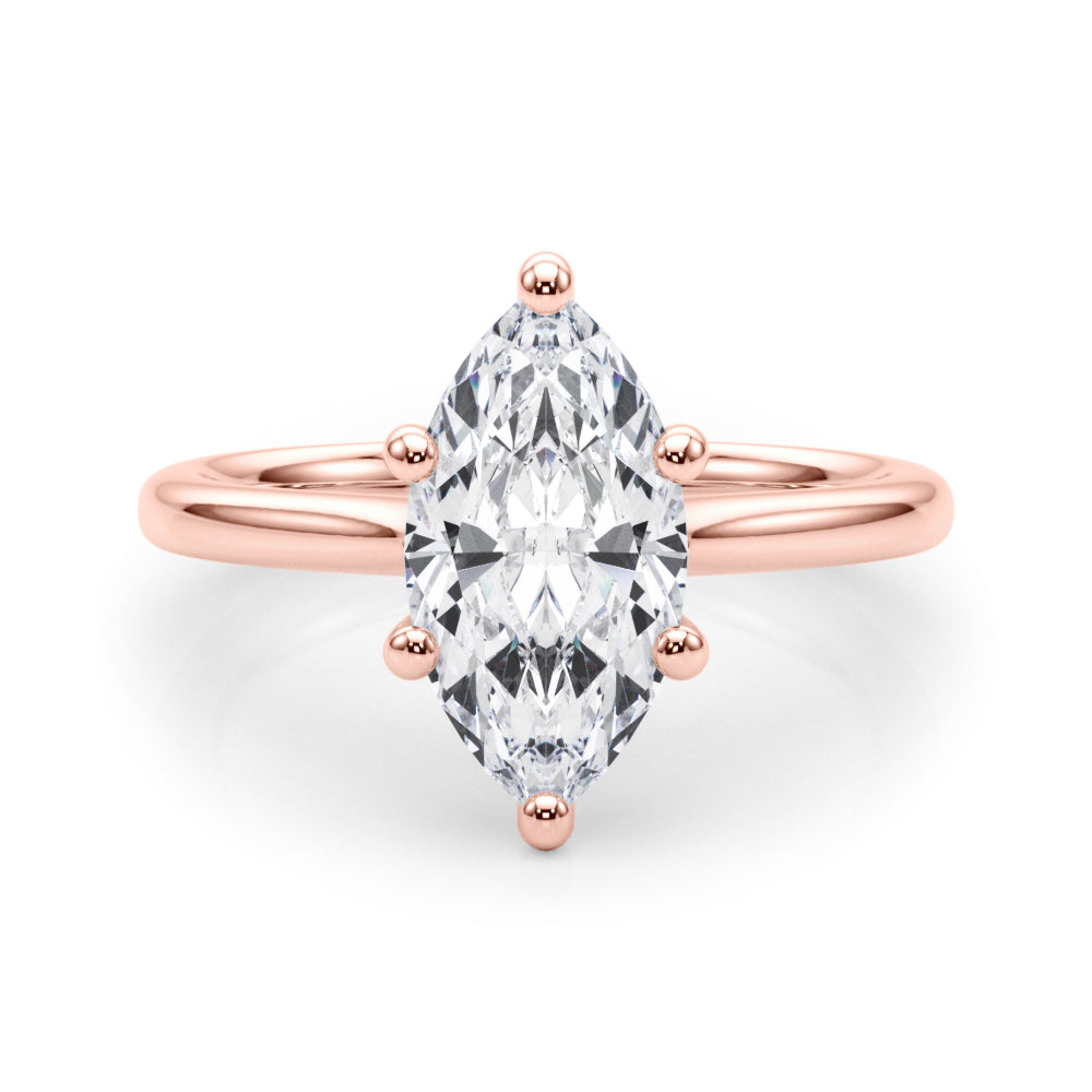 Iconic Solitaire Marquise Diamond Engagement Ring in 10K/14K gold and platinum with certified lab-grown or natural diamonds