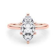 Iconic Solitaire Marquise Diamond Engagement Ring in 10K/14K gold and platinum with certified lab-grown or natural diamonds