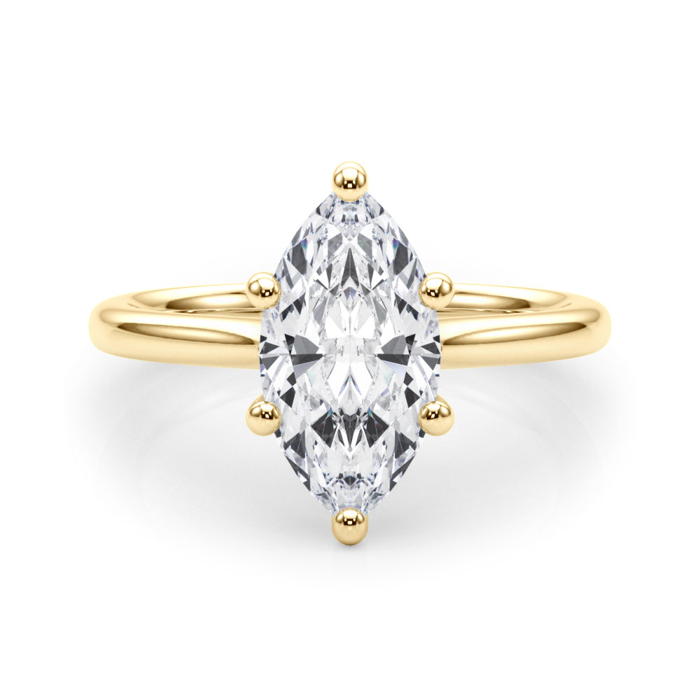 Iconic Solitaire Marquise Diamond Engagement Ring in 10K/14K gold and platinum with certified lab-grown or natural diamonds