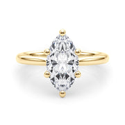 Iconic Solitaire Marquise Diamond Engagement Ring in 10K/14K gold and platinum with certified lab-grown or natural diamonds