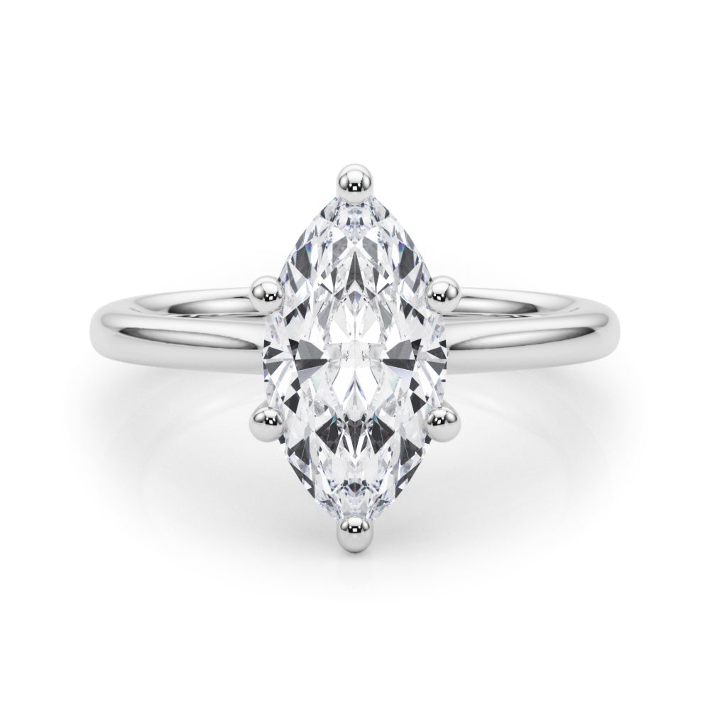 Iconic Solitaire Marquise Diamond Engagement Ring in 10K/14K gold and platinum with certified lab-grown or natural diamonds