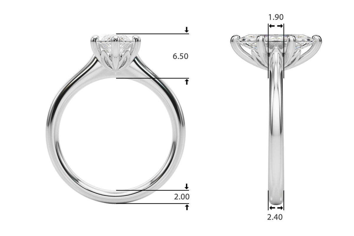 Iconic Solitaire Marquise Diamond Engagement Ring in 10K/14K gold and platinum with certified lab-grown or natural diamonds