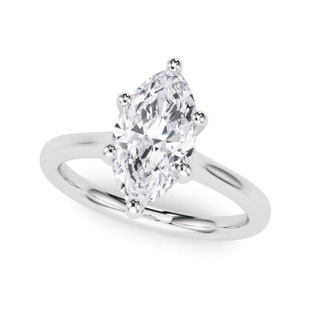 Iconic Solitaire Marquise Diamond Engagement Ring in 10K/14K gold and platinum with certified lab-grown or natural diamonds