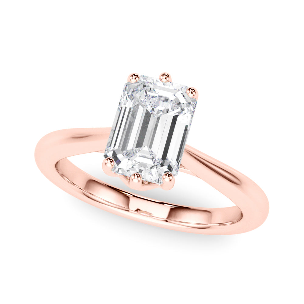 Signature Solitaire Cut Emerald Diamond Engagement Ring in 10K/14K gold and platinum with certified lab-grown or natural diamonds