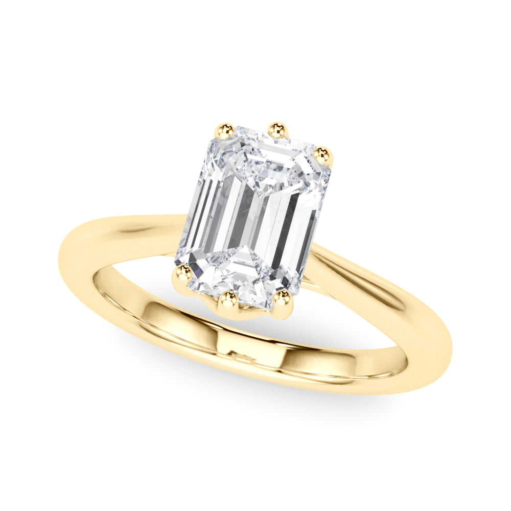 Signature Solitaire Cut Emerald Diamond Engagement Ring in 10K/14K gold and platinum with certified lab-grown or natural diamonds