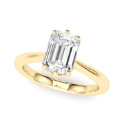 Signature Solitaire Cut Emerald Diamond Engagement Ring in 10K/14K gold and platinum with certified lab-grown or natural diamonds