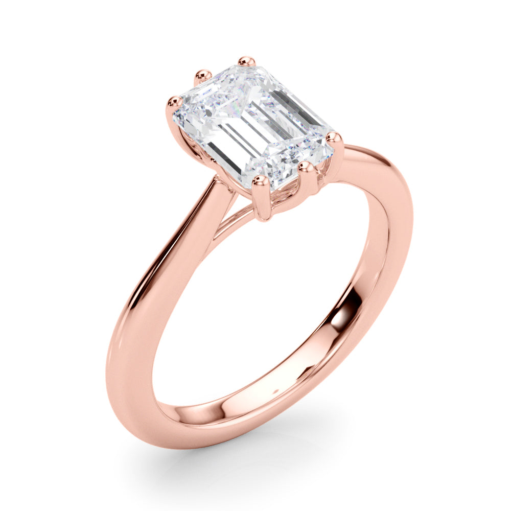 Signature Solitaire Cut Emerald Diamond Engagement Ring in 10K/14K gold and platinum with certified lab-grown or natural diamonds