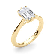 Signature Solitaire Cut Emerald Diamond Engagement Ring in 10K/14K gold and platinum with certified lab-grown or natural diamonds