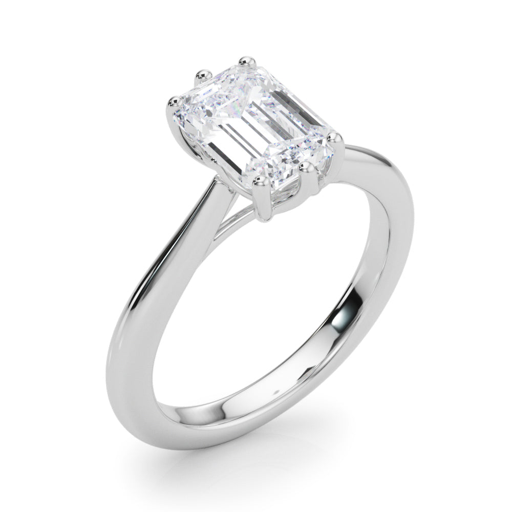 Signature Solitaire Cut Emerald Diamond Engagement Ring in 10K/14K gold and platinum with certified lab-grown or natural diamonds