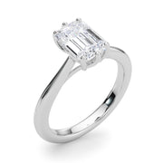 Signature Solitaire Cut Emerald Diamond Engagement Ring in 10K/14K gold and platinum with certified lab-grown or natural diamonds