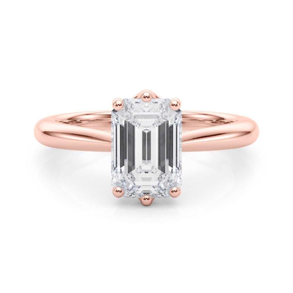 Signature Solitaire Cut Emerald Diamond Engagement Ring in 10K/14K gold and platinum with certified lab-grown or natural diamonds