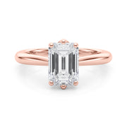Signature Solitaire Cut Emerald Diamond Engagement Ring in 10K/14K gold and platinum with certified lab-grown or natural diamonds