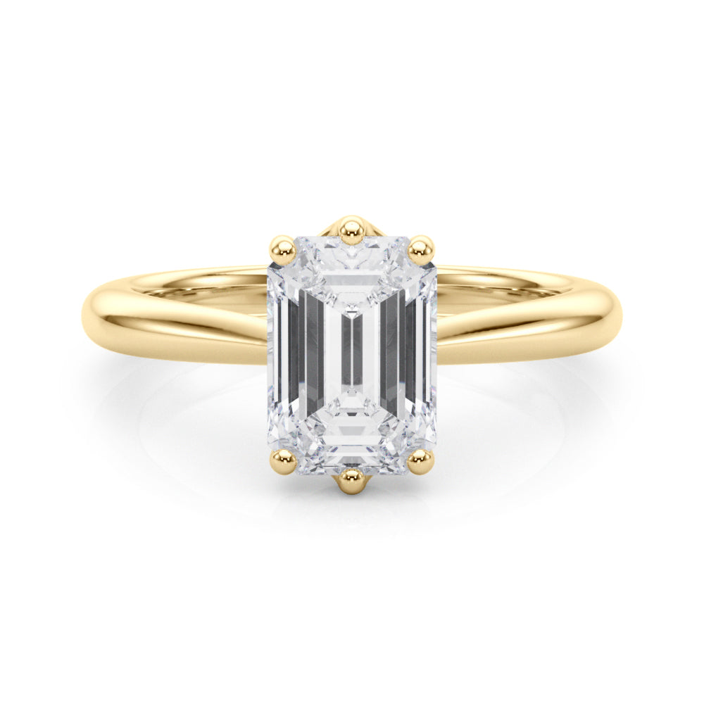 Signature Solitaire Cut Emerald Diamond Engagement Ring in 10K/14K gold and platinum with certified lab-grown or natural diamonds