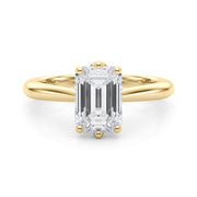 Signature Solitaire Cut Emerald Diamond Engagement Ring in 10K/14K gold and platinum with certified lab-grown or natural diamonds