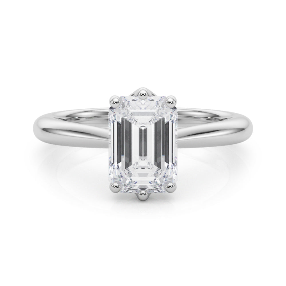 Signature Solitaire Cut Emerald Diamond Engagement Ring in 10K/14K gold and platinum with certified lab-grown or natural diamonds
