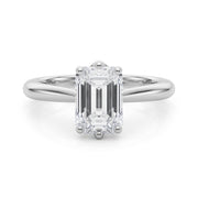 Signature Solitaire Cut Emerald Diamond Engagement Ring in 10K/14K gold and platinum with certified lab-grown or natural diamonds