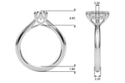 Signature Solitaire Cut Emerald Diamond Engagement Ring in 10K/14K gold and platinum with certified lab-grown or natural diamonds