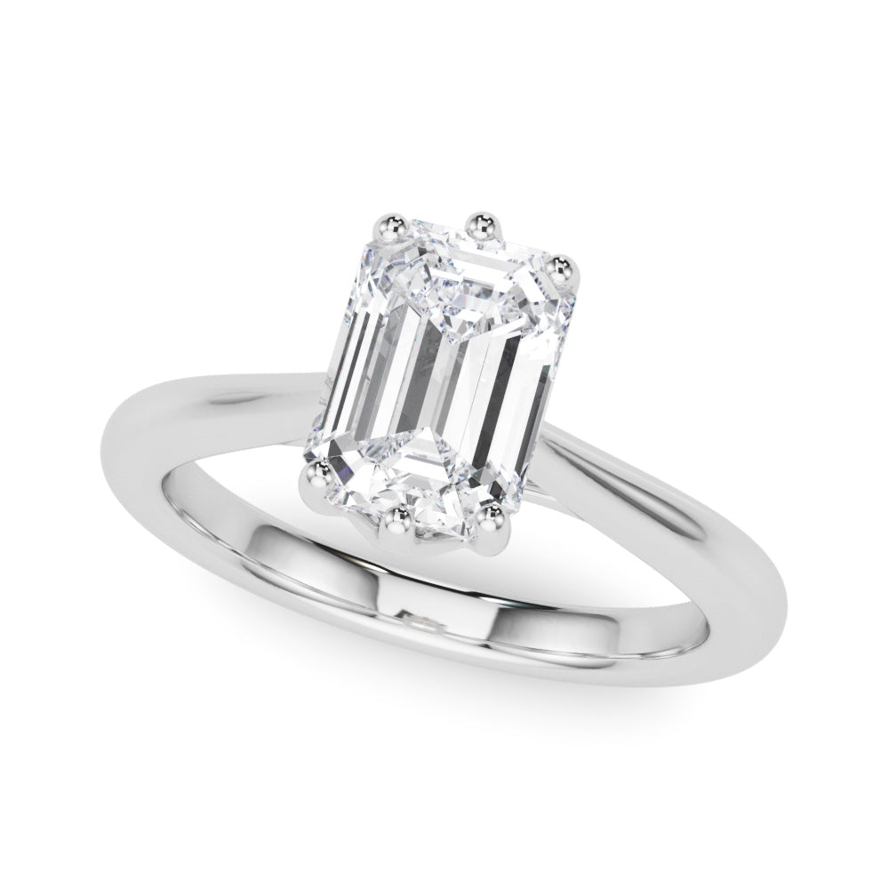 Signature Solitaire Cut Emerald Diamond Engagement Ring in 10K/14K gold and platinum with certified lab-grown or natural diamonds