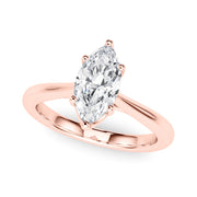 Artisan Solitaire Marquise Diamond Engagement Ring in 10K/14K gold and platinum with certified lab-grown or natural diamonds