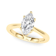 Artisan Solitaire Marquise Diamond Engagement Ring in 10K/14K gold and platinum with certified lab-grown or natural diamonds