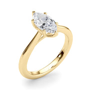 Artisan Solitaire Marquise Diamond Engagement Ring in 10K/14K gold and platinum with certified lab-grown or natural diamonds