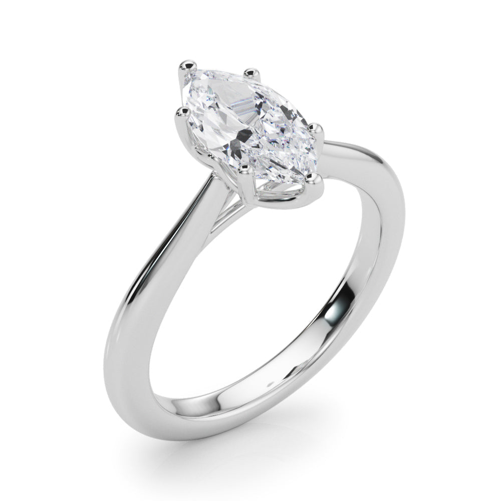 Artisan Solitaire Marquise Diamond Engagement Ring in 10K/14K gold and platinum with certified lab-grown or natural diamonds