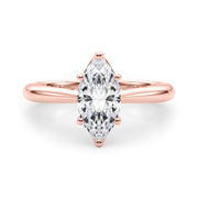 Artisan Solitaire Marquise Diamond Engagement Ring in 10K/14K gold and platinum with certified lab-grown or natural diamonds