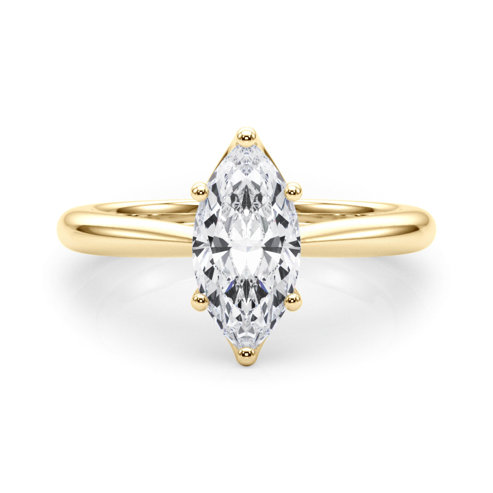 Artisan Solitaire Marquise Diamond Engagement Ring in 10K/14K gold and platinum with certified lab-grown or natural diamonds