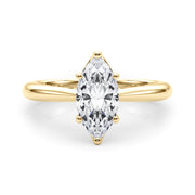 Artisan Solitaire Marquise Diamond Engagement Ring in 10K/14K gold and platinum with certified lab-grown or natural diamonds