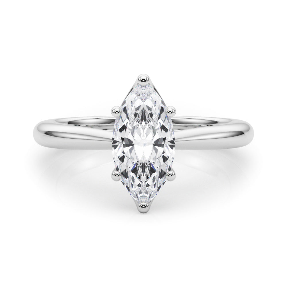 Artisan Solitaire Marquise Diamond Engagement Ring in 10K/14K gold and platinum with certified lab-grown or natural diamonds