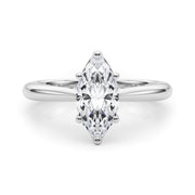 Artisan Solitaire Marquise Diamond Engagement Ring in 10K/14K gold and platinum with certified lab-grown or natural diamonds