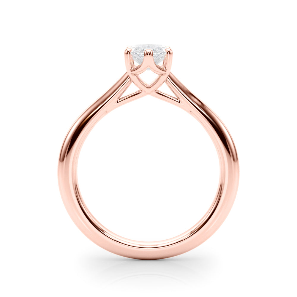 Artisan Solitaire Marquise Diamond Engagement Ring in 10K/14K gold and platinum with certified lab-grown or natural diamonds
