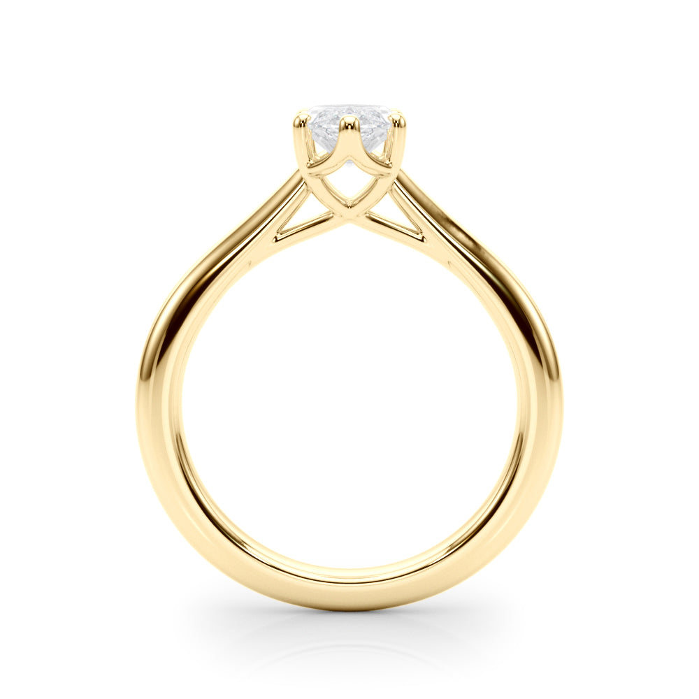 Artisan Solitaire Marquise Diamond Engagement Ring in 10K/14K gold and platinum with certified lab-grown or natural diamonds