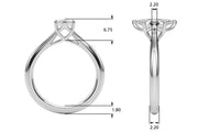 Artisan Solitaire Marquise Diamond Engagement Ring in 10K/14K gold and platinum with certified lab-grown or natural diamonds