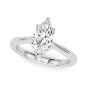 Artisan Solitaire Marquise Diamond Engagement Ring in 10K/14K gold and platinum with certified lab-grown or natural diamonds