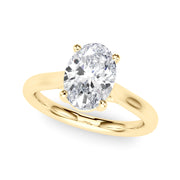 Bespoke Solitaire Oval Diamond Engagement Ring in 10K/14K gold and platinum with certified lab-grown or natural diamonds