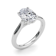 Bespoke Solitaire Oval Diamond Engagement Ring in 10K/14K gold and platinum with certified lab-grown or natural diamonds