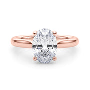 Bespoke Solitaire Oval Diamond Engagement Ring in 10K/14K gold and platinum with certified lab-grown or natural diamonds