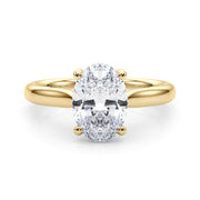 Bespoke Solitaire Oval Diamond Engagement Ring in 10K/14K gold and platinum with certified lab-grown or natural diamonds