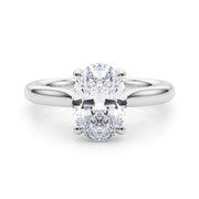 Bespoke Solitaire Oval Diamond Engagement Ring in 10K/14K gold and platinum with certified lab-grown or natural diamonds
