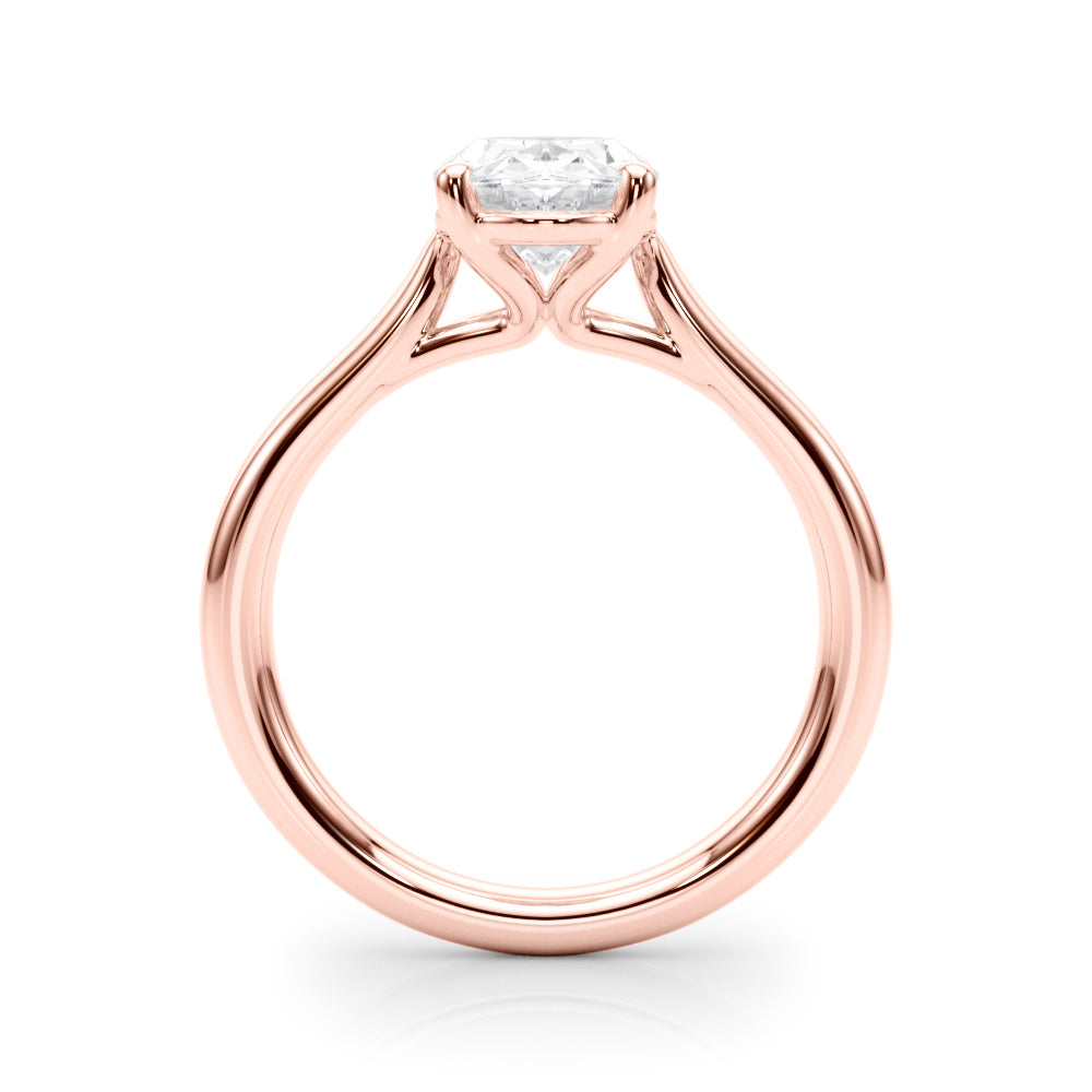 Bespoke Solitaire Oval Diamond Engagement Ring in 10K/14K gold and platinum with certified lab-grown or natural diamonds