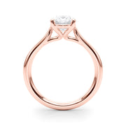 Bespoke Solitaire Oval Diamond Engagement Ring in 10K/14K gold and platinum with certified lab-grown or natural diamonds