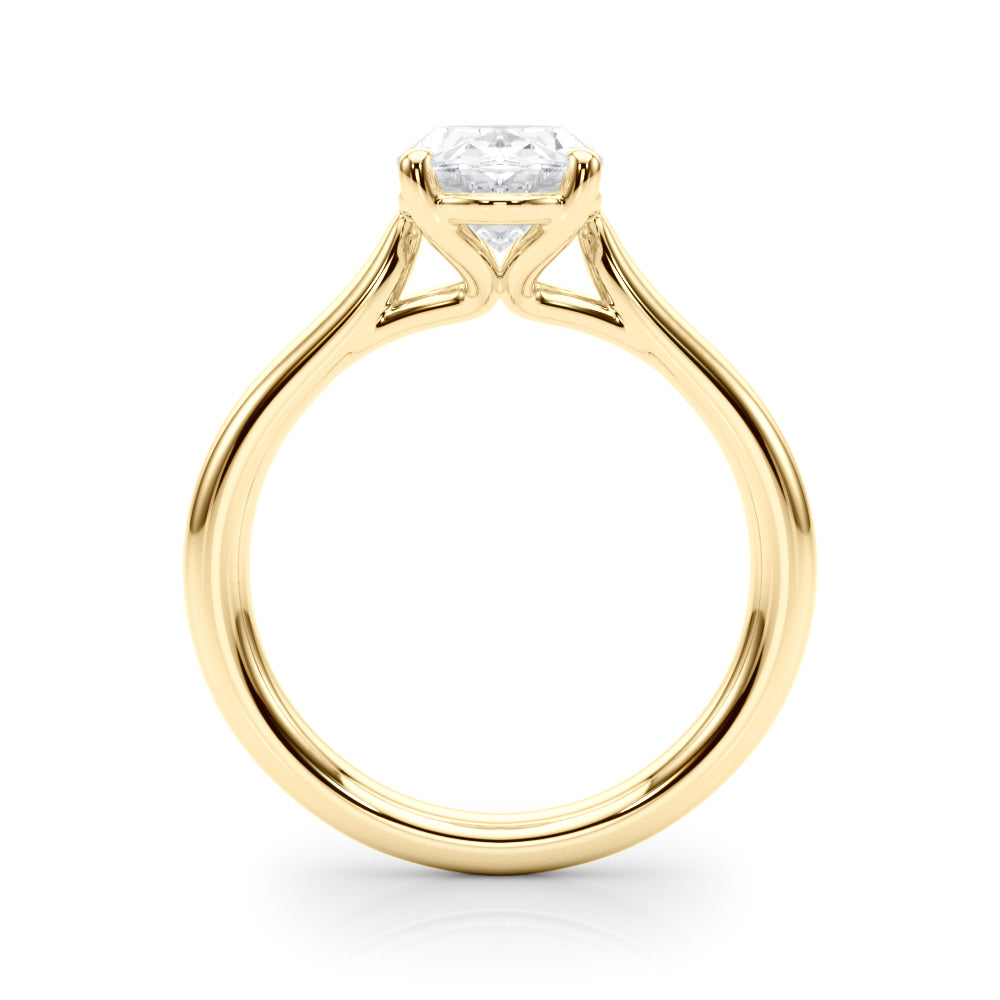 Bespoke Solitaire Oval Diamond Engagement Ring in 10K/14K gold and platinum with certified lab-grown or natural diamonds