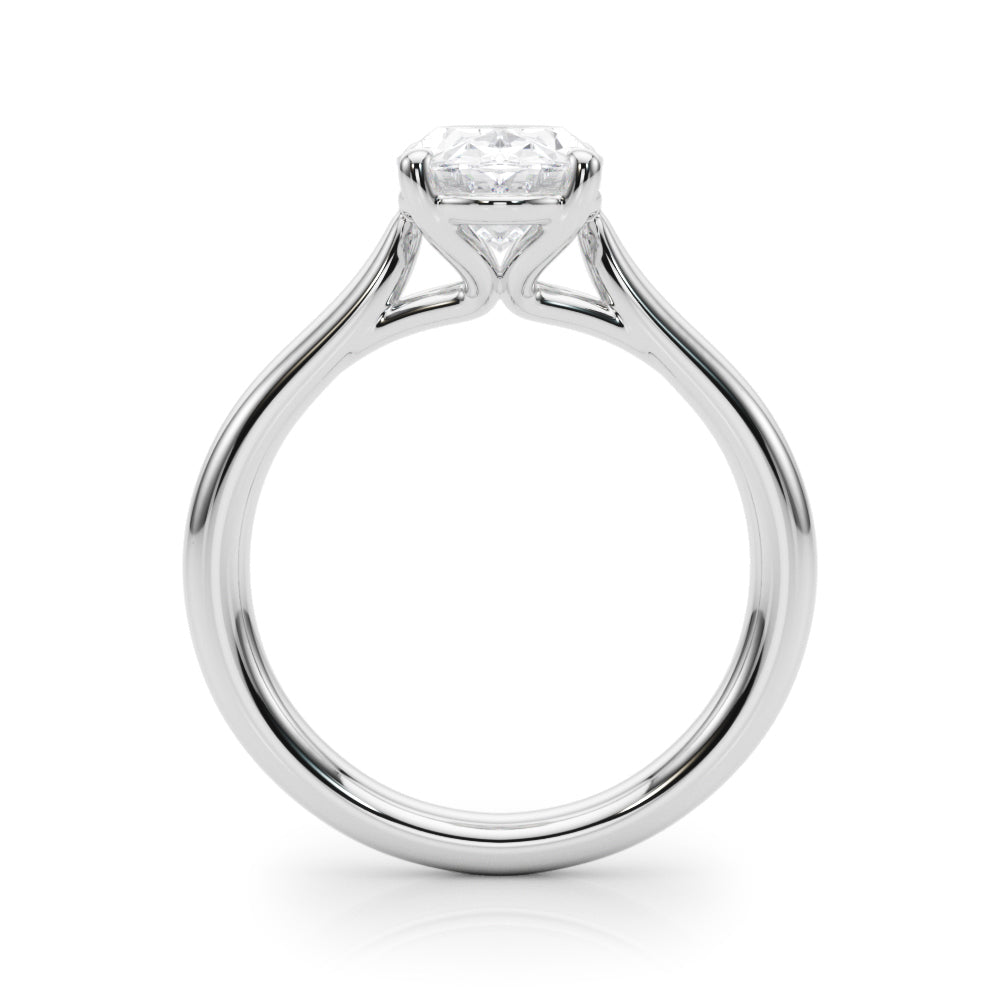 Bespoke Solitaire Oval Diamond Engagement Ring in 10K/14K gold and platinum with certified lab-grown or natural diamonds