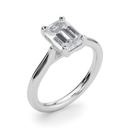 Exquisite Solitaire Cut Emerald Diamond Engagement Ring in 10K/14K gold and platinum with certified lab-grown or natural diamonds